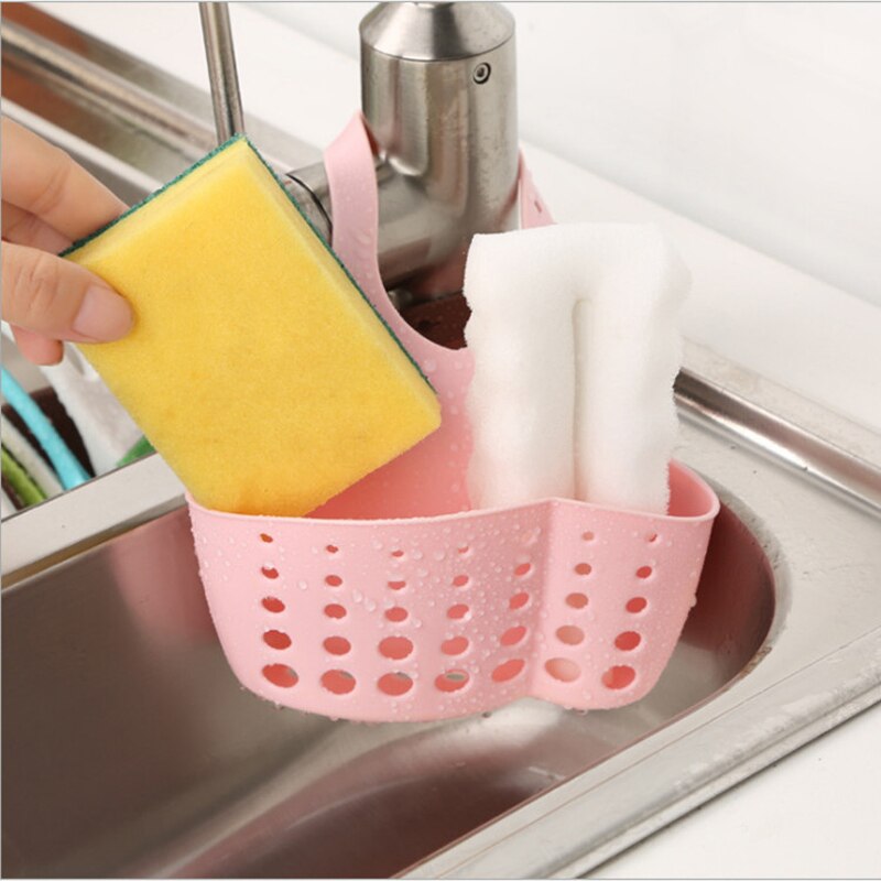 Cesta de almacenamiento colgante para fregadero, bolsa escurridora, estante para grifo, esponja, soporte para cepillo para jabón, utensilios para el baño ajustables, 1 ud.