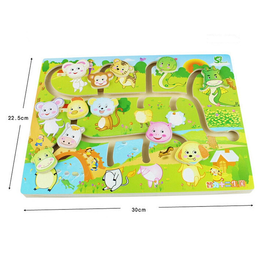 Baby Dier Body Match Doolhof Houten Speelgoed Intelligentie Vroege Onderwijs Glijbaan Puzzel Houten Speelgoed Voor Baby Labyrinth Puzzel Speelgoed