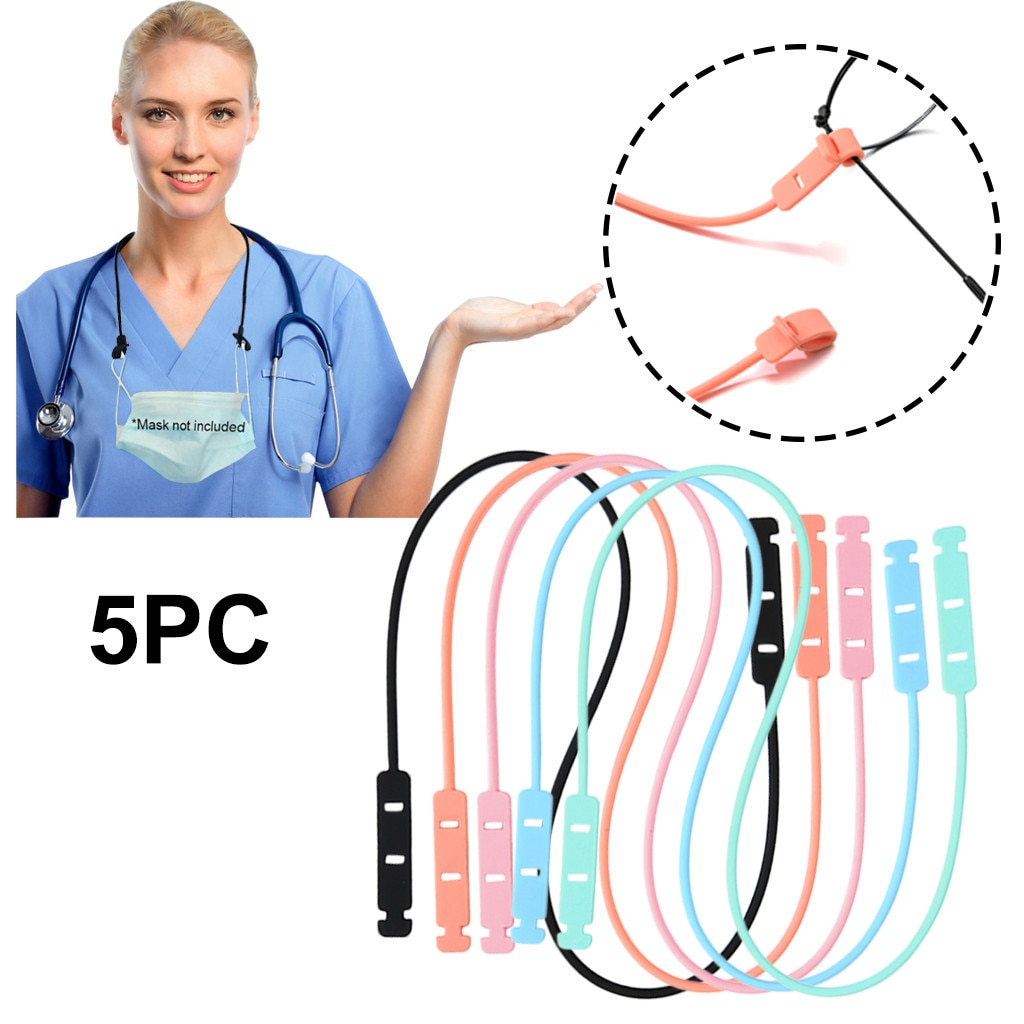 gel di silice Viso Maschera Cordino A Portata di mano Conveniente di Sicurezza maschera Resto Titolare Orecchio Corda Appesa Al Collo Maschere di Catene Della Collana di Modo Cordi