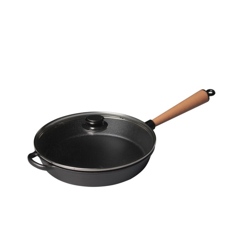 22cm 24cm 26cm Cast Iron Frying Pan Steak Pot with Wooden Handle Cast Iron Skillet Set 3pieces Cookware Set