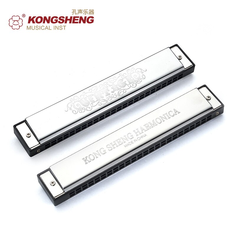 KONGSHENG Tremolo Mouth Organ Woodwind Instruments 24 holes Harmonica Key of C/#C/D/#D/E/F/#F/G/#G/A/#A/B for beginner HARP