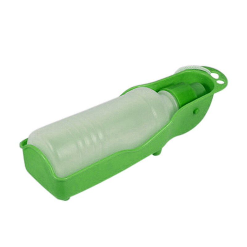 Pet Dog Water Bottle 250ml Folding Drinker Plastic Portable Water Bottle Pets Outdoor Travel Drinking Water Feeder bowl for dogs: GREEN