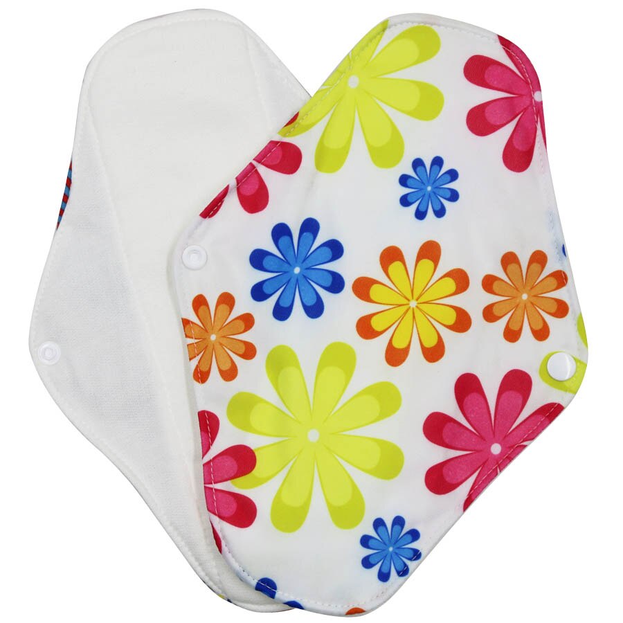 [usurpon] 5 st 18*25cm tvättbara mensskydd i tyg med bindor i bambu bomull menstruationsskydd återanvändbara bindor