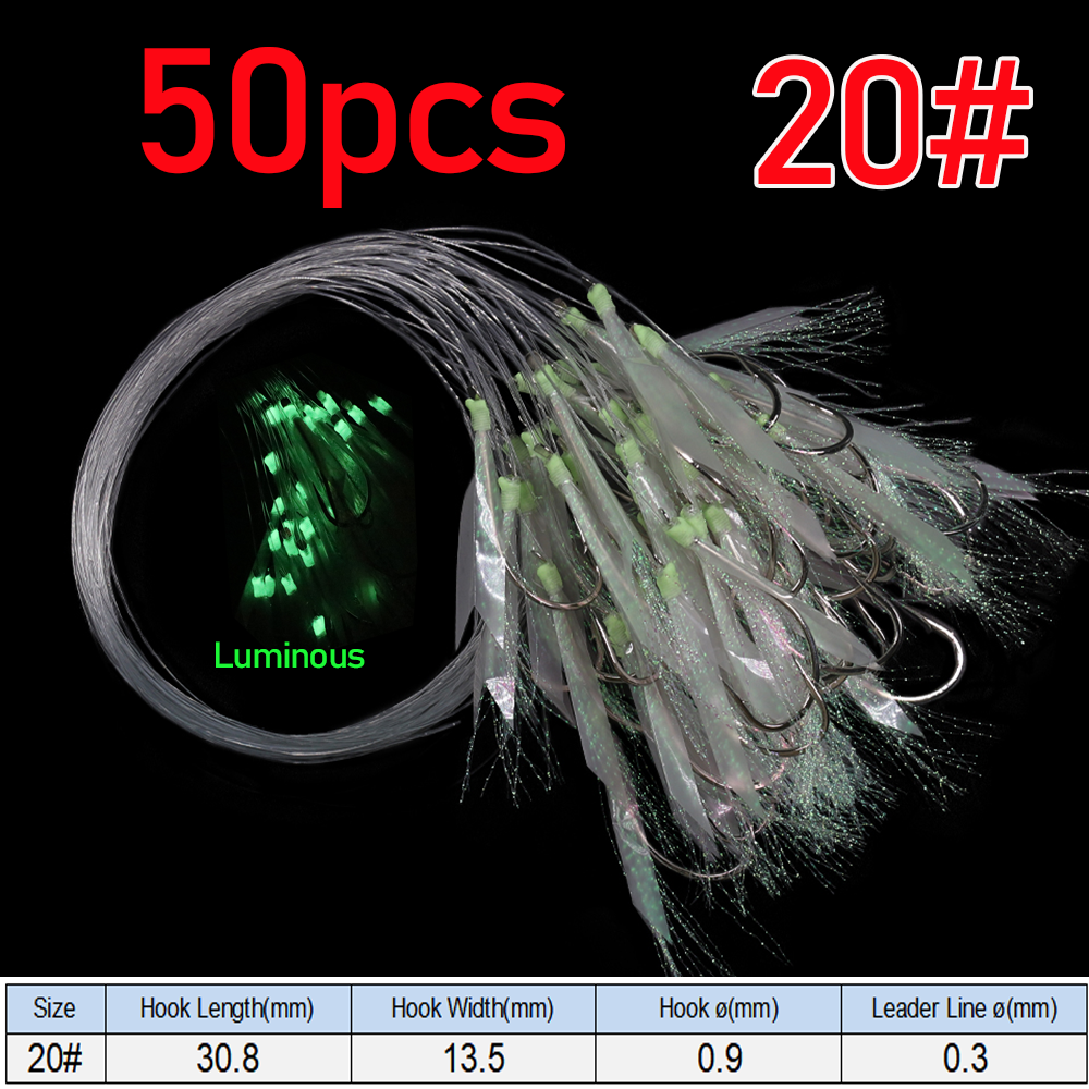 Lionriver Sabiki-señuelo de pesca suave, cebo Flash, piel de pescado, oropel de cristal, anzuelos de cuerda luminosos con púas, pesca en agua salada: Azul