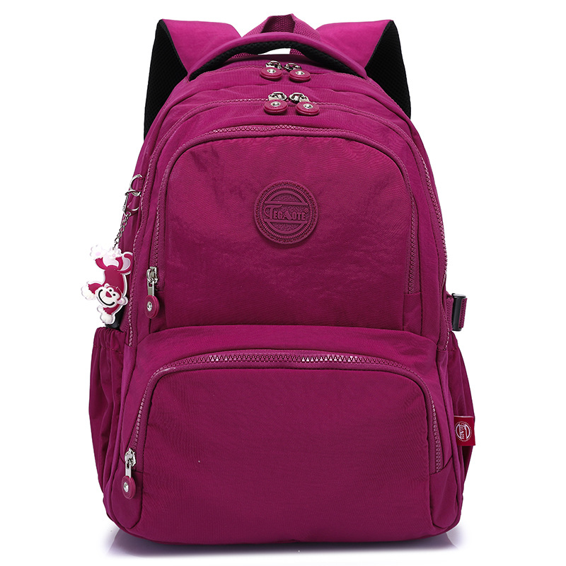TEGAOTE Men's Backpack Travel Bag Nylon Waterproof Mochila Feminina Bagpack Bolsas School Bags for teenager Boys Children's: 12 inches / Brown