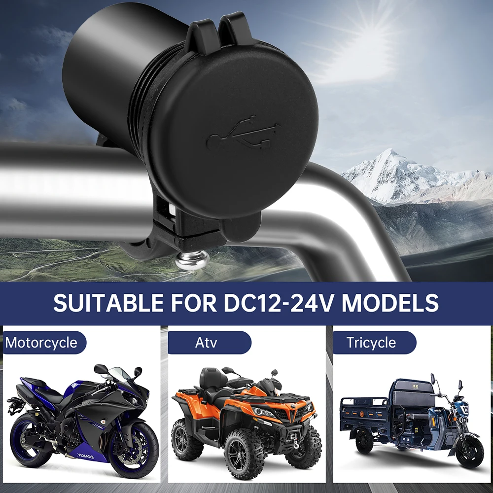 Ładowarka motocyklowa USB, wodoszczelne gniazda USB, adaptery, zasilanie 12/24V robić telefonu komórkowego, akcesoria motocyklowe