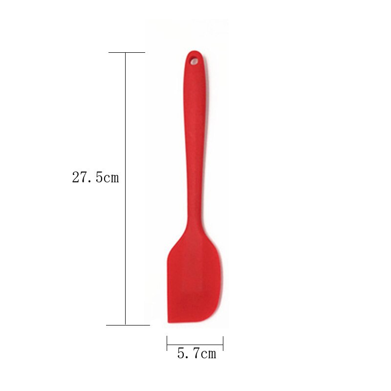 Multicolore alimentaire antiadhésif beurre cuisson Silicone spatule ensemble Cookie pâtisserie grattoir gâteau cuisson spatule Silicone spatule: large red