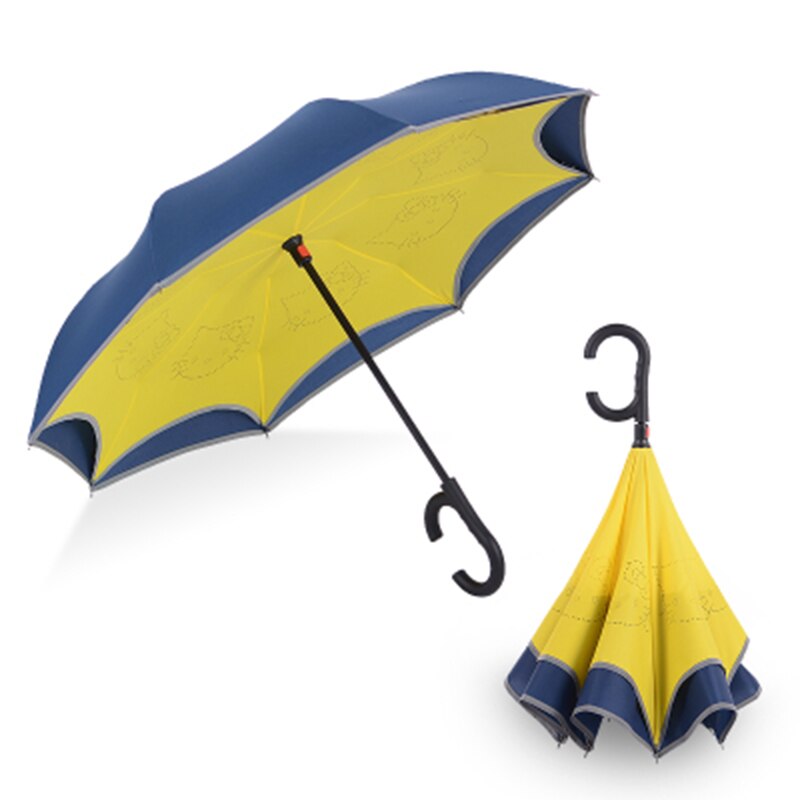 Barn omvendt paraply dobbeltlag børn dreng parasol regnfrakke paraply sol omvendt unbrella tegneserie inverso solcreme 35 ko 078: Paraply 5
