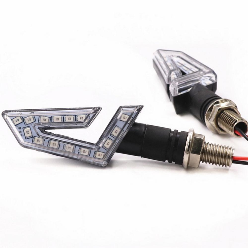 Universal 2pcs 1pair 15LED Motorcycle Indicator Signal Light Turn Highlighting Modification Yellow Light Triangle Lamp