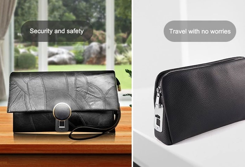 Anti-theft Fingerprint lock High-Tech Smart Bag Lock Access Control Lock Embedded lock for handbag wallet backpack Safety