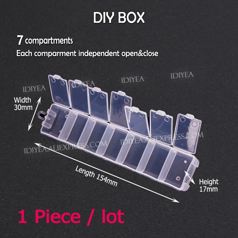 DIY Aufbewahrungsbox 7 fächer für Nagel Kunst Schmuck Zubehör perlen Handwerk, tragbarer Organizer Container fallen