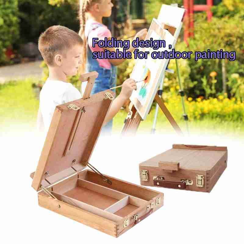Wooden Drawing Box For Painting Sketch Table Box Oil Paint Laptop Accessories Painting Art Supplies For Artist Kids Children