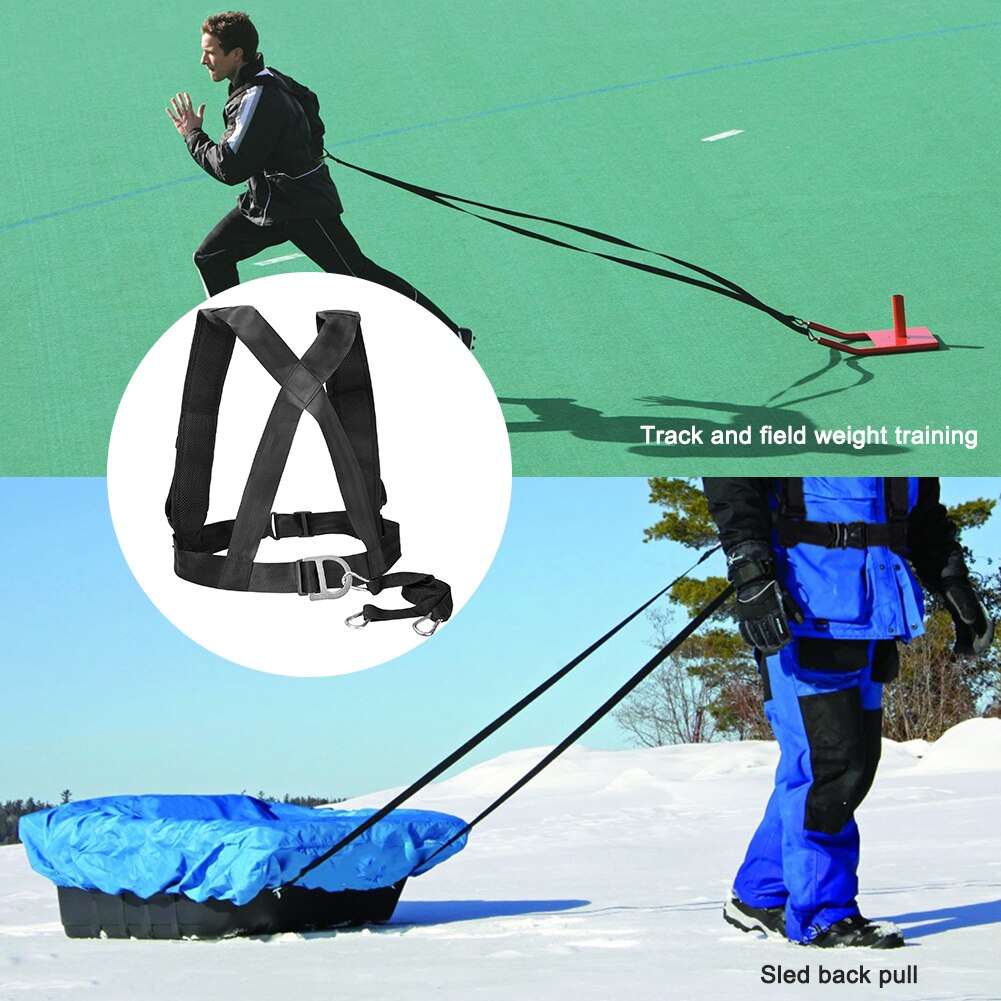 Fitness Sled Harness Training Gym Pull Sled Drag Speed Weight Training Resistance Workout Strap Weight Muscle exercise belt set