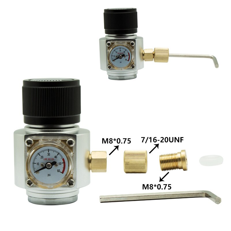 Bærbar mini  co2 regulator med manometer til homebrew øl kegging tråd  tr21*4