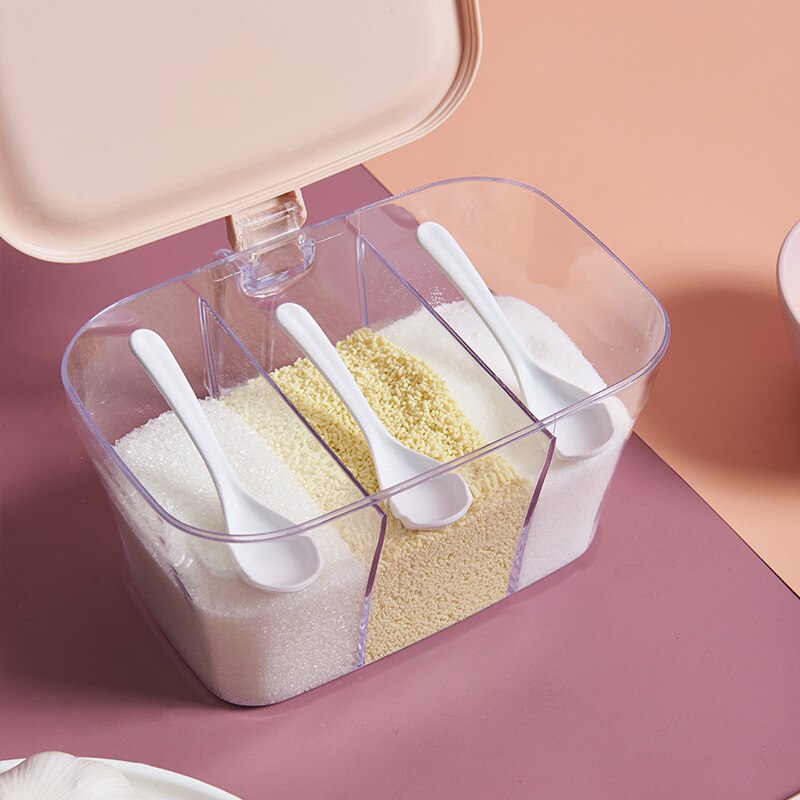 Maustepurkki maustesäilytyslaatikko keittiön maustesäilytyspullot purkit läpinäkyvä suola pippuri kuminajauhe maustelaatikko