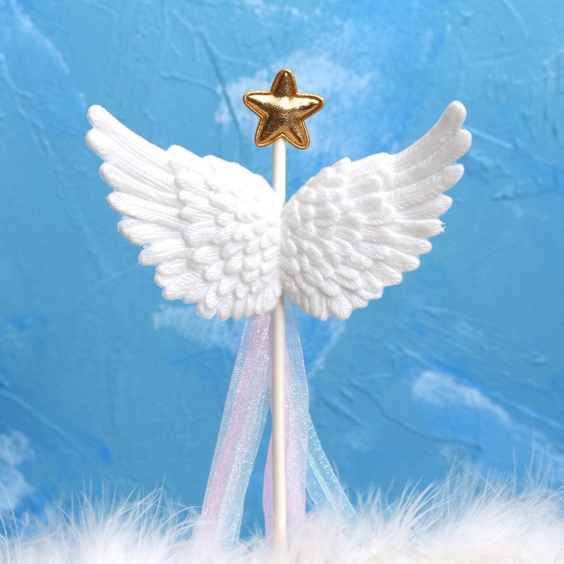 Alas de Ángel Topper de la torta de Magdalena DIY superior banderas pastel inserción decoraciones para el Día de San Valentín boda cumpleaños de accesorios