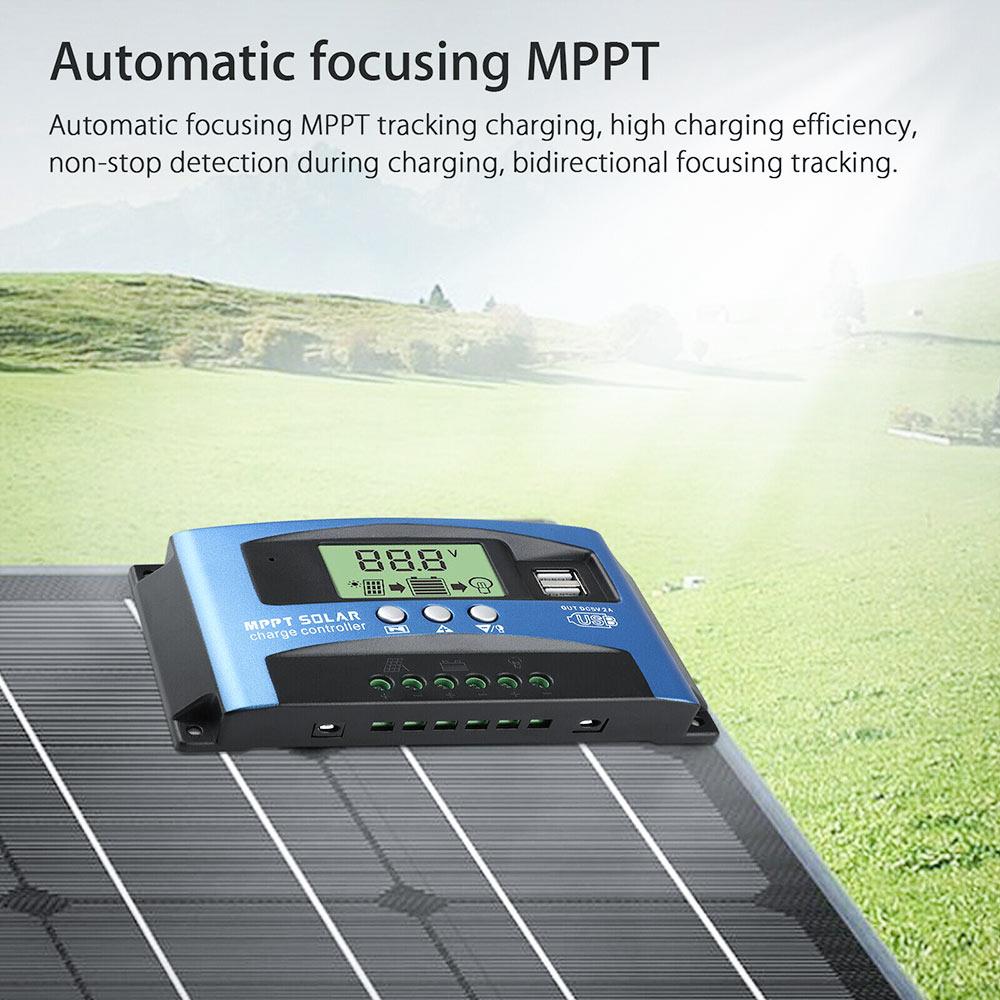 12/24v MPPT Mppt Controller Solar Controller Dual Usb LCD Display Home Open Circuit Protection Boat 5V/2A MPPT Solar Controller
