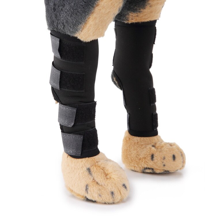 Par de perneras traseras para perro, manguitos de corvejón con cintas reflectantes para lesiones y protección para esguinces, cicatrización de heridas
