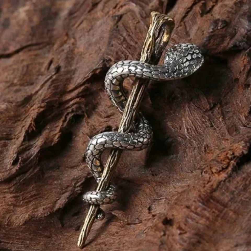 Collier gothique Vintage avec pendentif serpent enroulé, crâne de démon, pour hommes et garçons, Rock, fête d'halloween, bijoux