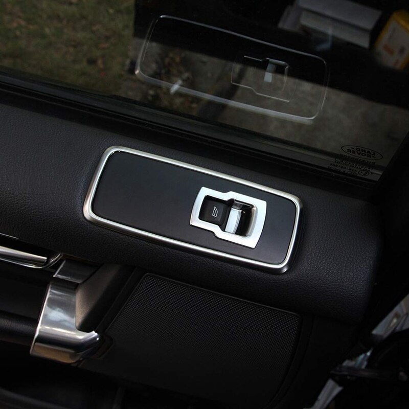 -Chrome Car Door Window Switch Lift Button Cover Trim Frame for for Land Rover Discovery 4 LR4 Range Rover Sport L320 Accesso