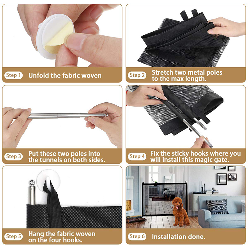 Kjæledyr hund gate genialt netting hund gjerde for innendørs utendørs hjem trygt kjæledyr hund gate gjerde sikkerhetsinnhegning kjæledyr forsyninger