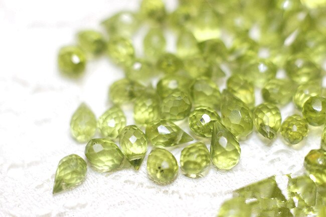 10pcs loose beads green peridot faceted 4-6mm for DIY jewelry making FPPJ beads nature gem stone