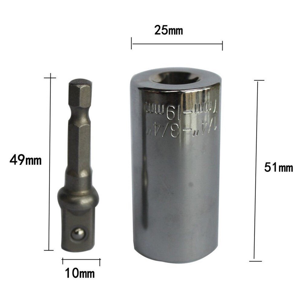 Multi-function Gator Grip Universal Socket Wrench Power Drill Adapter 2 Piece Set Nut Bolt Tool