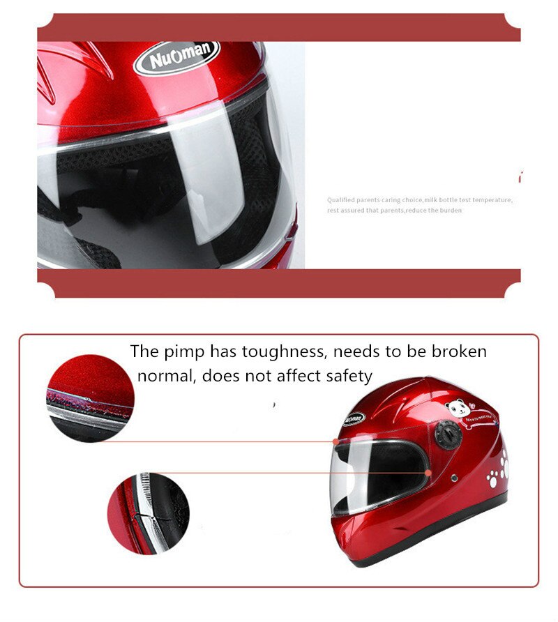 50 to 54 cm motorcykel skoter söt personlighet barn barn hjälm 6-10 år barn röd gul blå safty moto cykelhjälmar