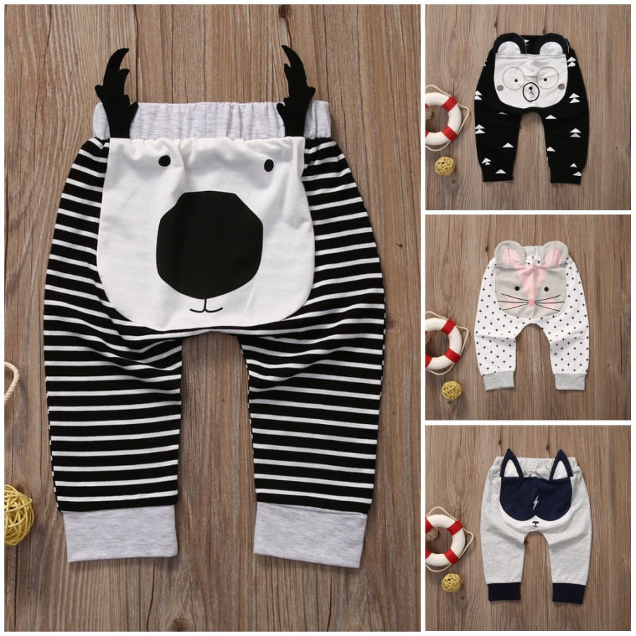 Leuke Schattige Baby Peuter Harem Dier Broek Jongen Meisje Cartoon Bodems Broek Broek 0-24 M