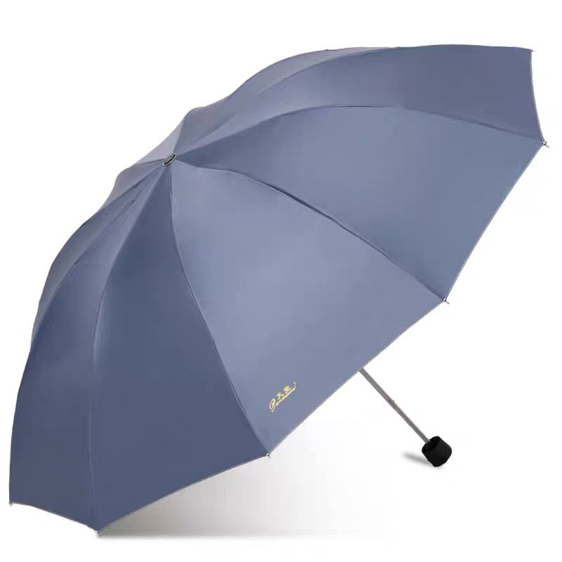 Sombrilla grande impermeable plegable negro con revestimiento Anti-UV mujeres hombres paraguas grandes: Azul