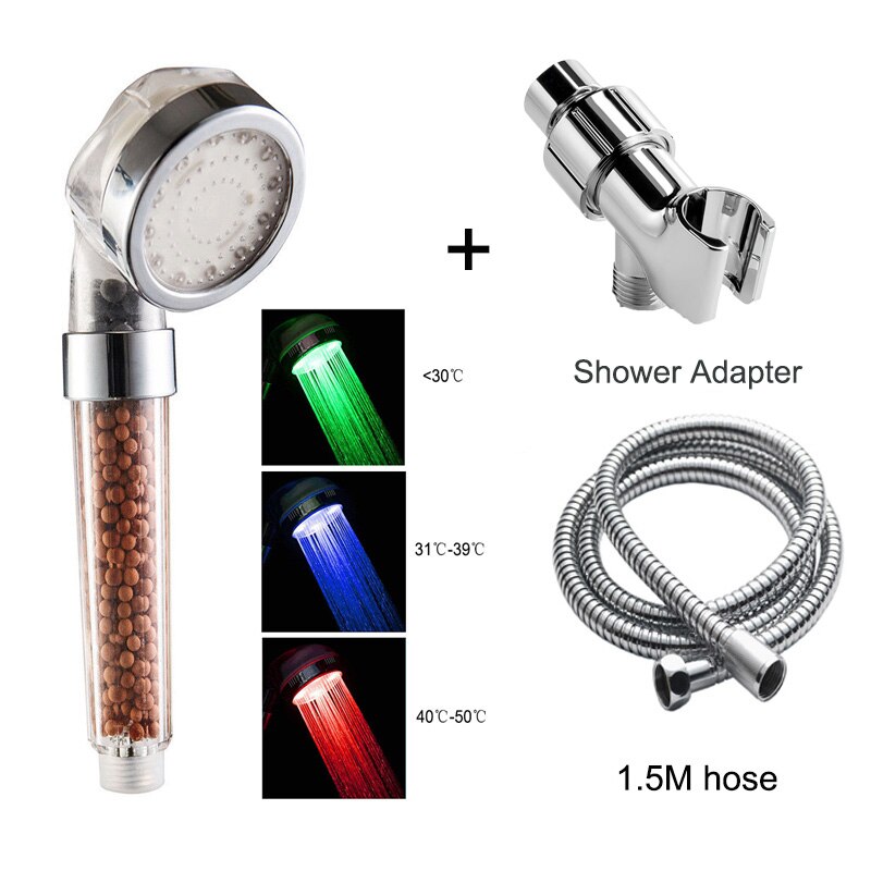 Zloog Led Douche Head Home Badkamer 3 Of 7 Kleuren Veranderende Led Douche Water Glow Light Douche Set: 3 Colors Set F