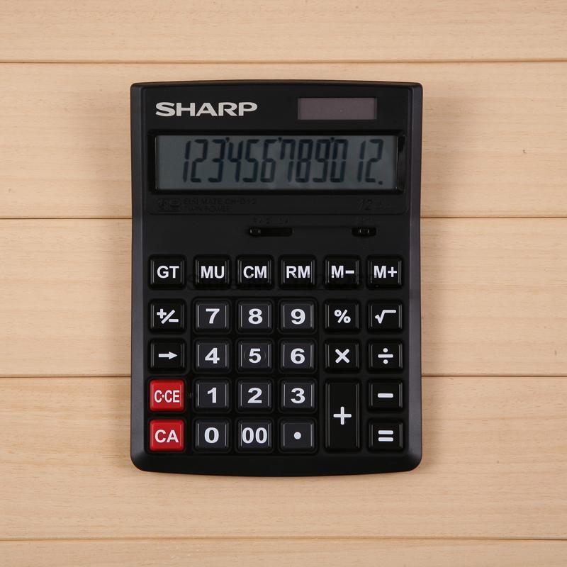 Sharp CH-G12 Large Desktop Calculator Business Office Financial Accounting Computer: Black
