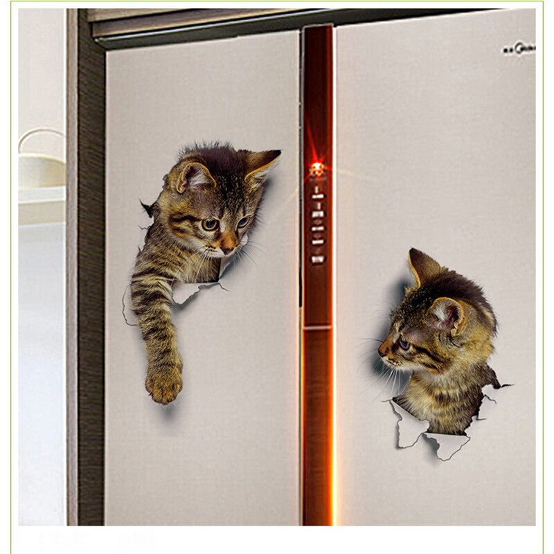 Nette 3D kätzchen wc Einfügen umweltschutz schlafzimmer wohnzimmer dekoration wasserdichte kombination nette katze Zauberstab aufkleber