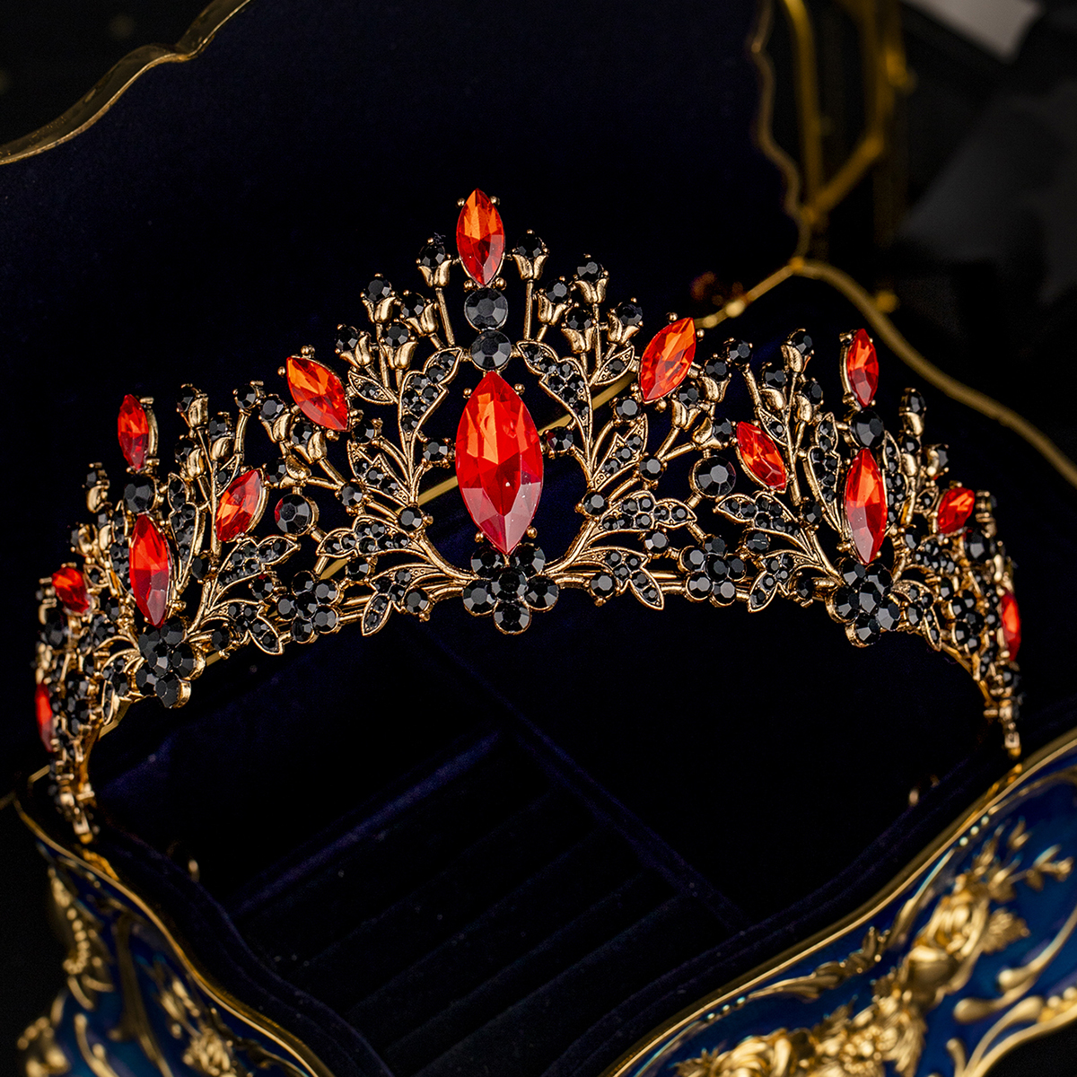 Luxo cristal strass coroa para mulheres, artesanal tiara, clássico, princesa, acessórios de cabelo para ocasiões importantes, moda: Verde