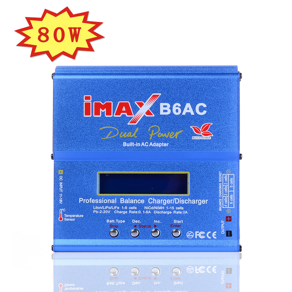 Cargador iMAX B6 AC RC 80W B6AC 6A cargador de batería Lipo Nimh Li-ion ni-cd cargador de equilibrio Digital con pantalla Digital LCD