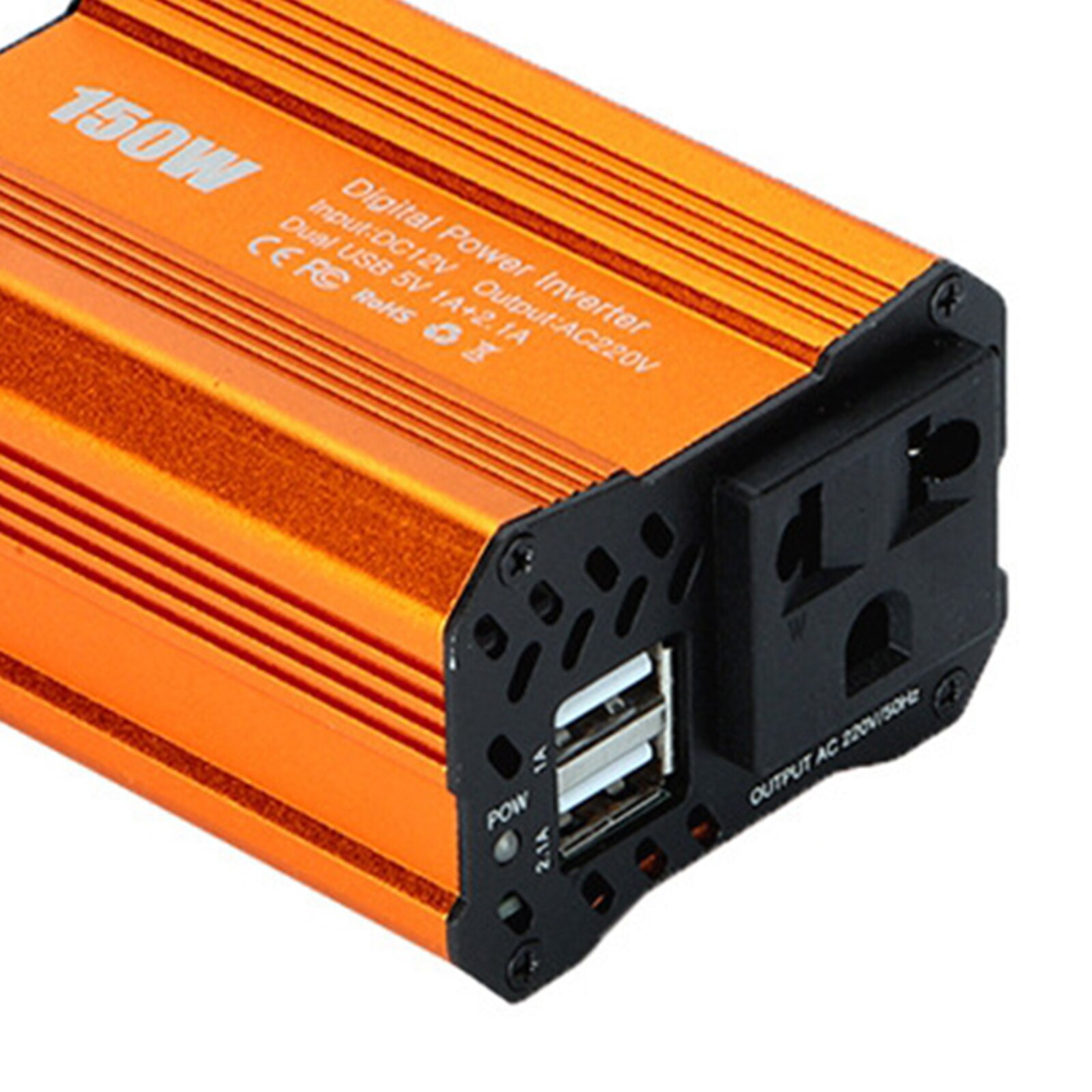 150W Power Inverter DC 12V to 220V AC Car Inverter with 2.0A Dual USB Car Adapter