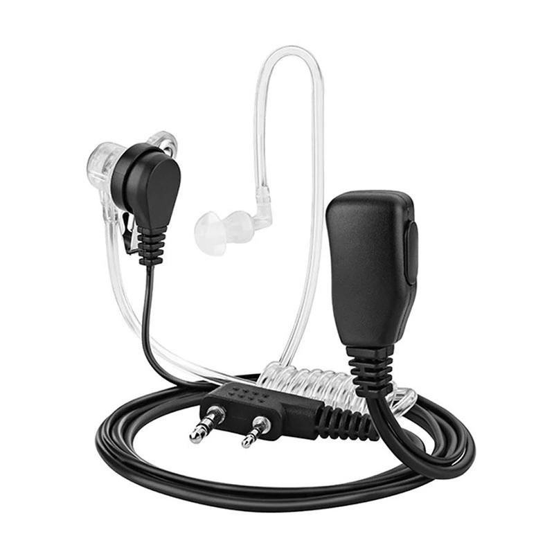 Baofeng-auriculares con micrófono PTT de 2 pines, tubo de aire acústico, micrófono, auricular para Radio Walkie Talkie antiradiación EMF