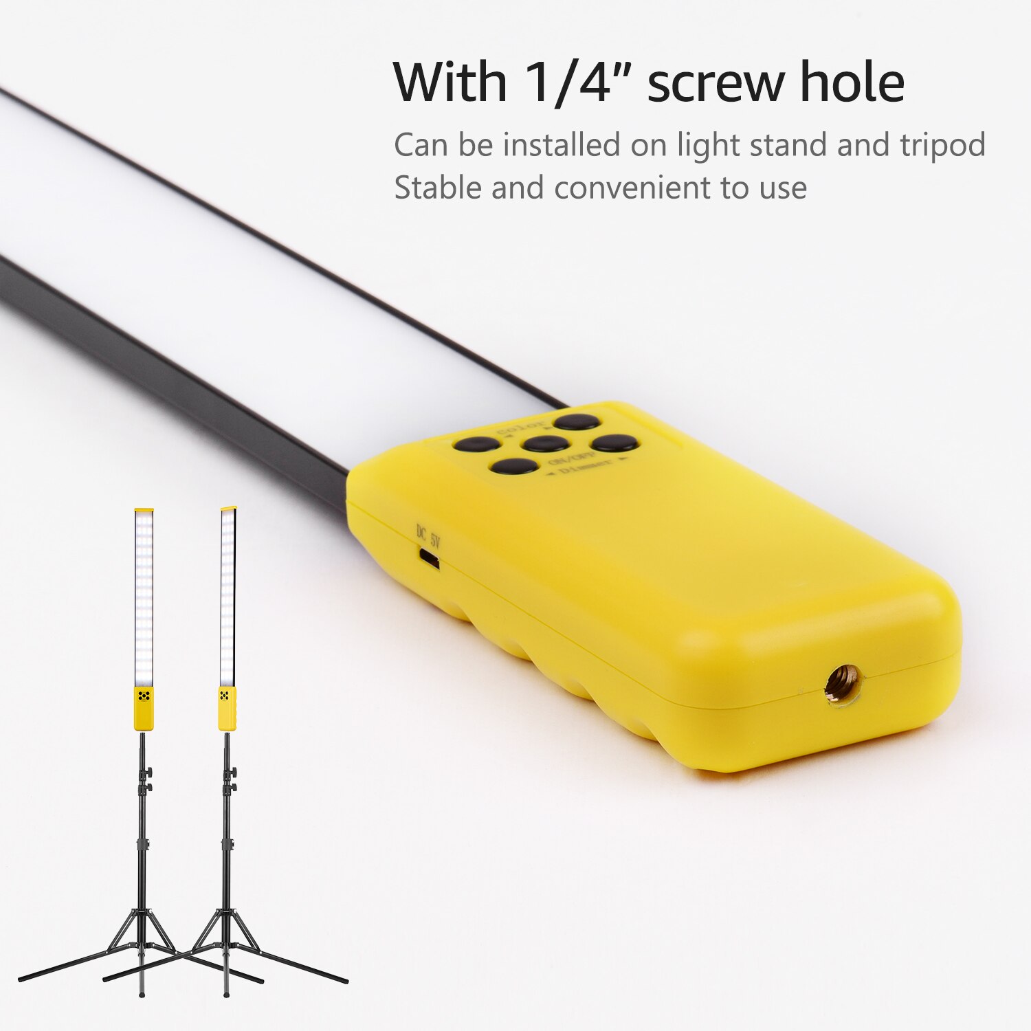 Lightweight Handheld LED Light Tube Photography Fill-in Light Lamp 3000K-5700K Dimmable CRI95 Built-in Rechargeable Battery