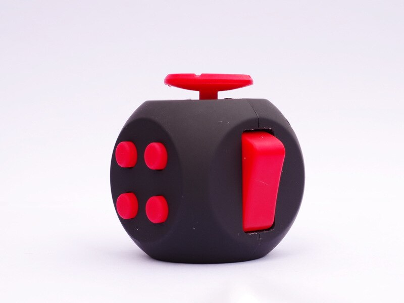 EDC Hand Für Autismus ADHS Angst Relief Fokus Kinder 12 Seiten Anti-Stress Magie Stress Zappeln Spielzeug: 6 Black Red