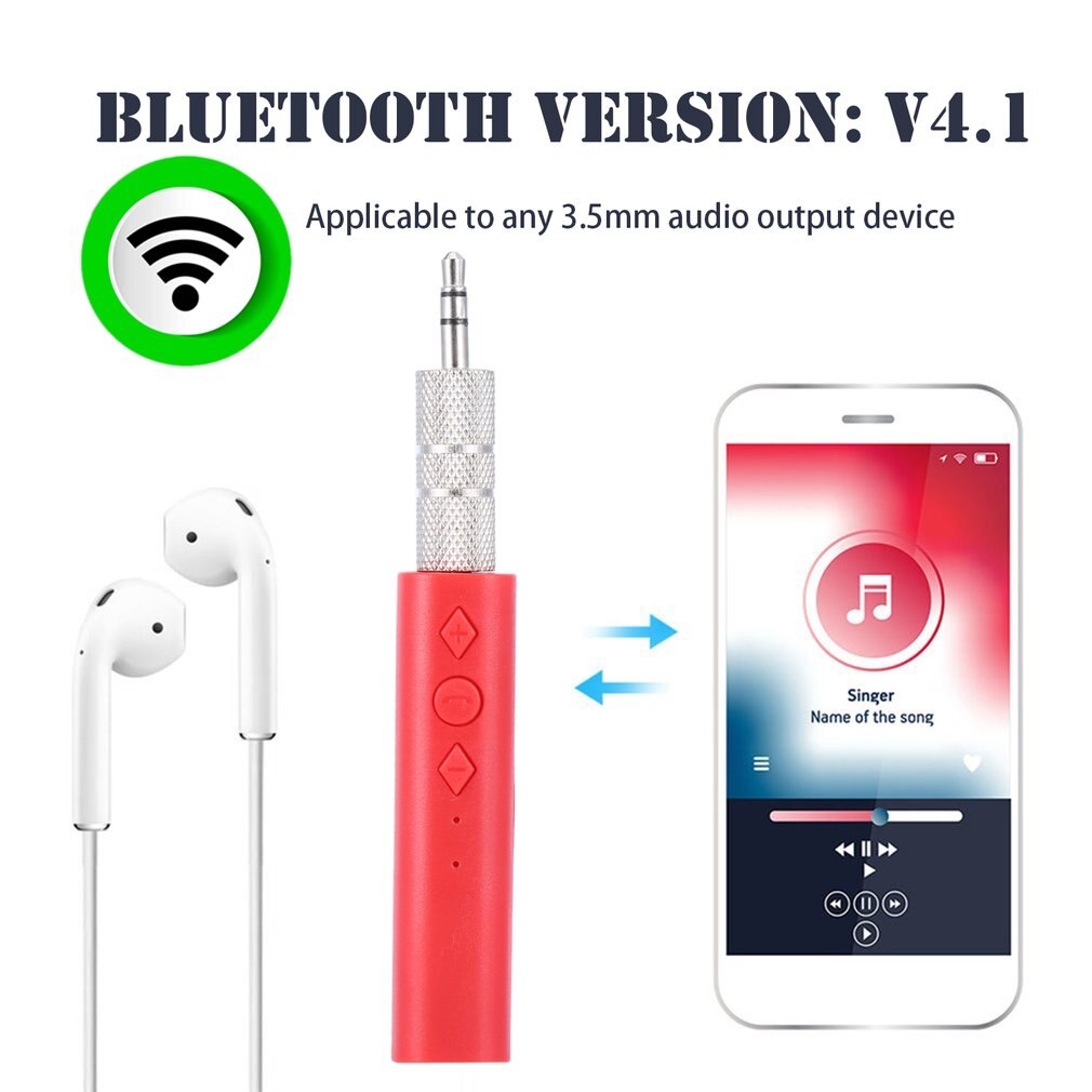 Clip Portable 3.5MM Wireless Bluetooth Receiver Stereo Audio Music Bluetooth Receiver Adapter for Car Handsfree Top