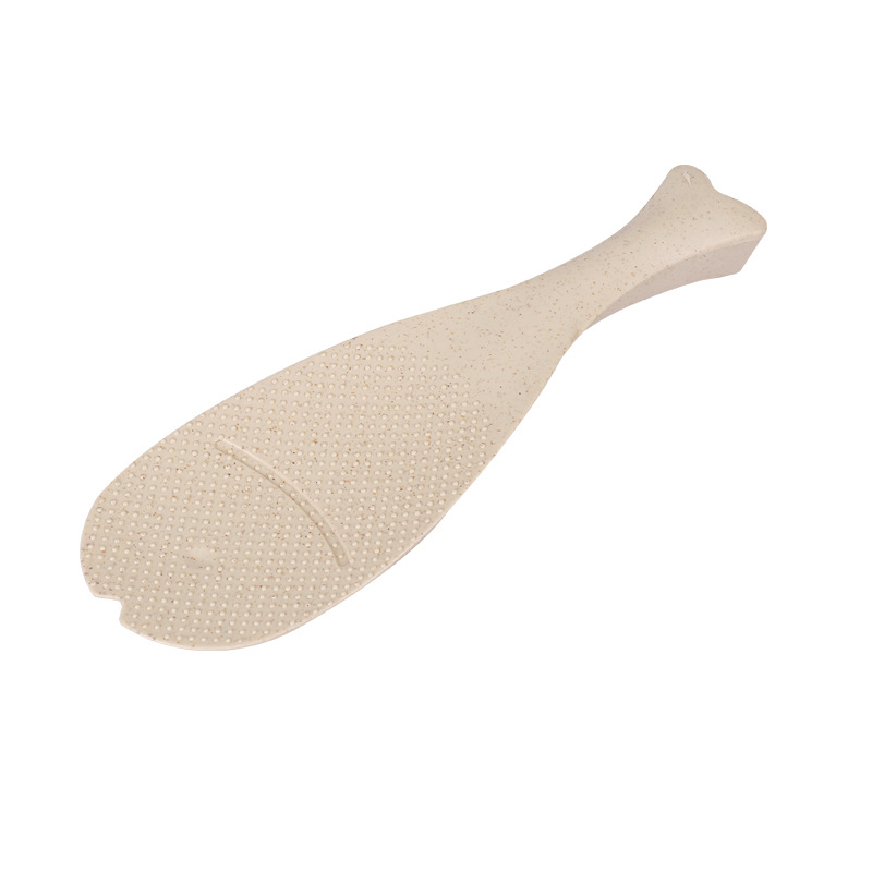 Ris padle fisk/egern formet non stick ris padle ske premium fødevarekvalitet hvede halm ris padle stand ris ske: Brun
