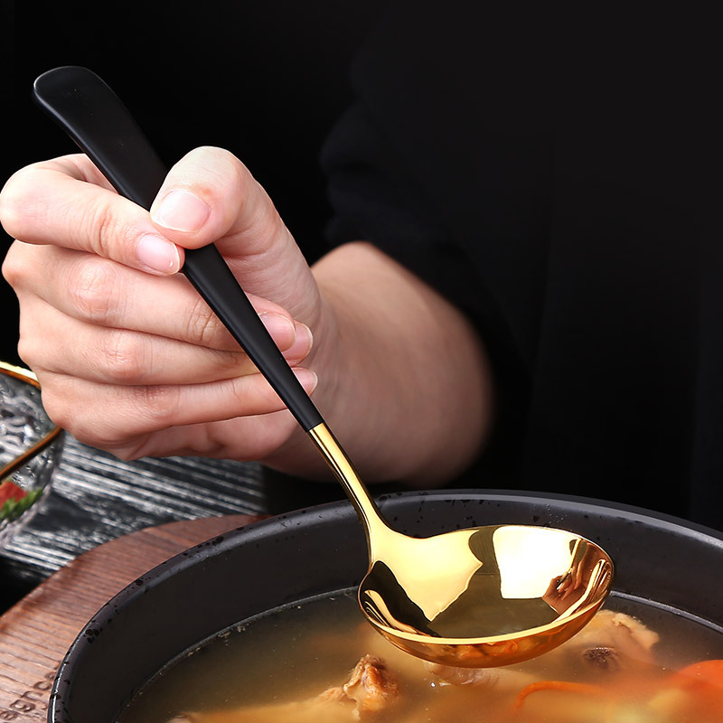 Juego de utensilios de cocina de acero inoxidable 304, cuchara de sopa con escurridor, accesorios, utensilios de cocina, utensilios de cocina