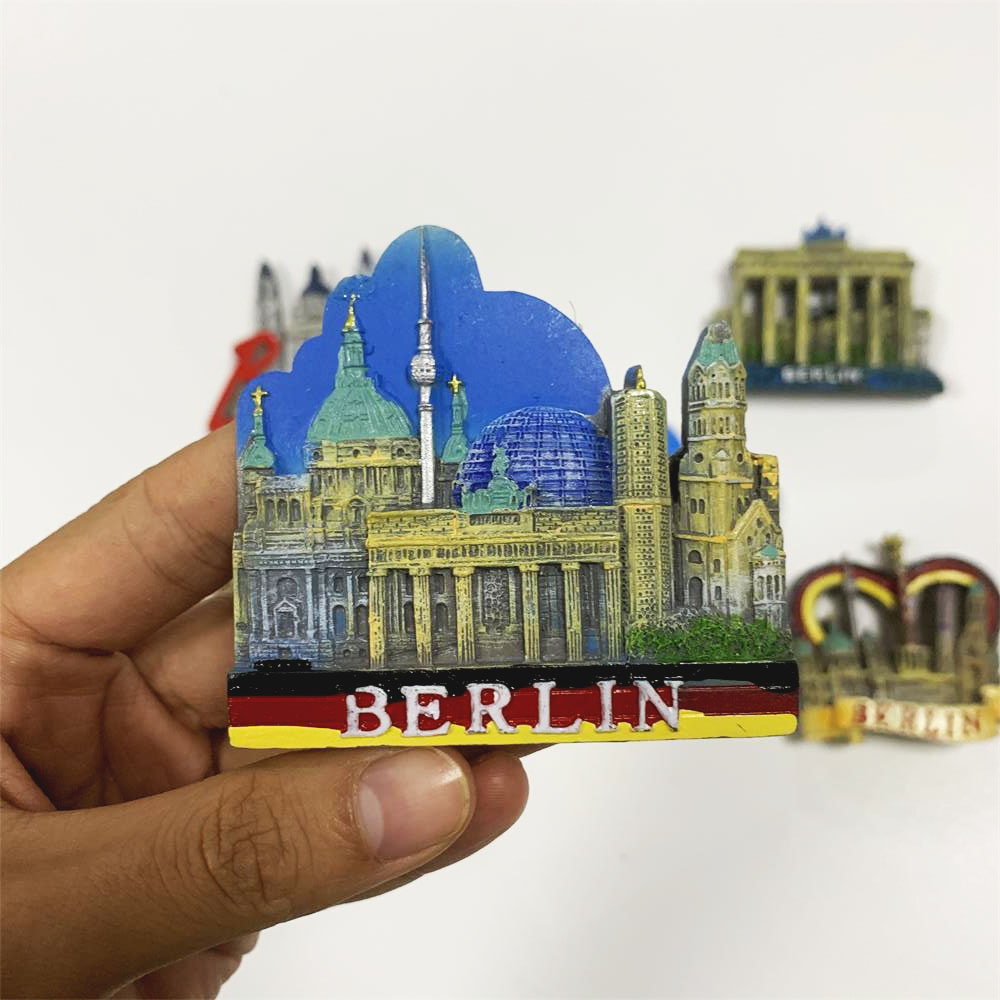 Country Fridge Magnets Germany Berlin Budapest Tourist souvenir Fridge Magnet Sticker World Travel Collection Magnetic: Burgundy