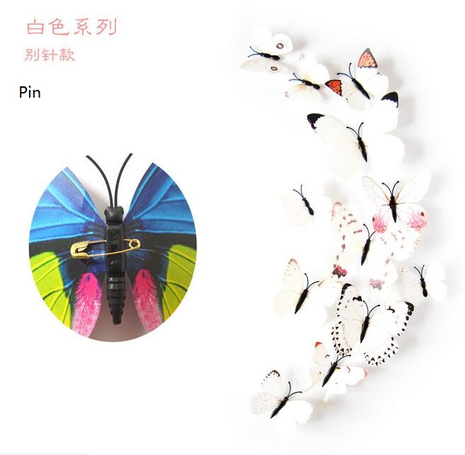 stijl 12 Pcs Dubbele laag 3D Vlinder Muur Sticker op de muur Home Decor Vlinders voor decoratie Magneet Koelkast stickers