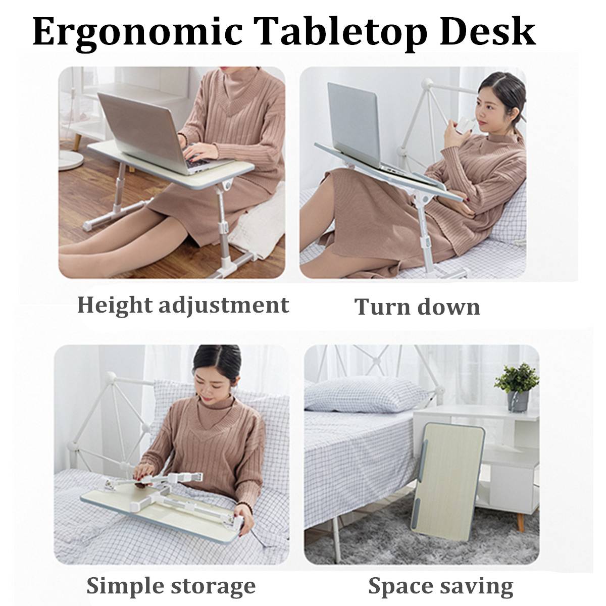 Foldable Adjustable Laptop Desk With Cooling Fan Notebook Laptop Stand Bed Tabletop Desks Home Study Table Computer Desk 53x30cm