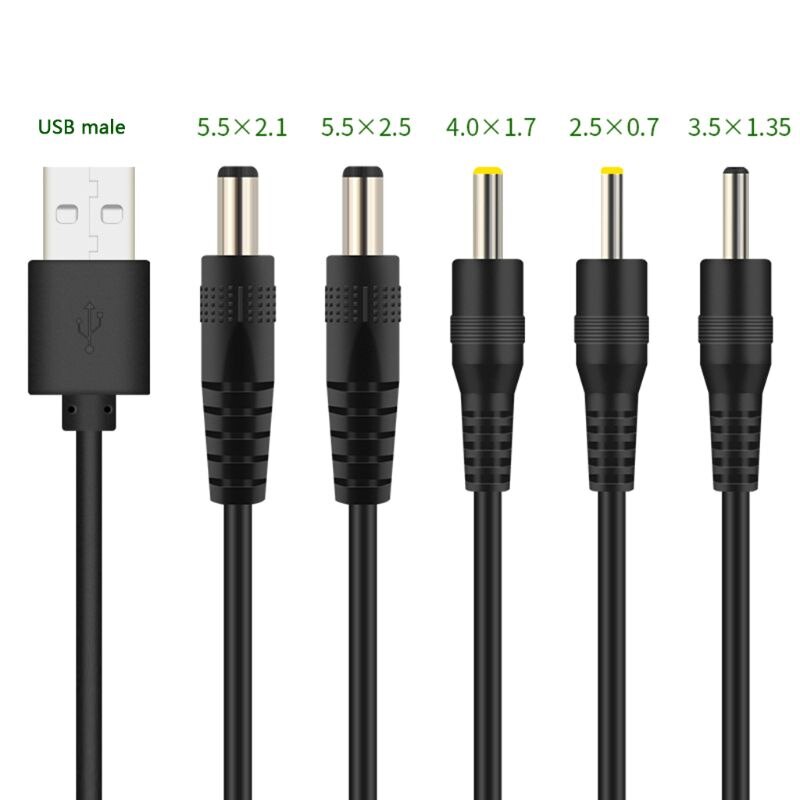 USB do DC Port ładowania kabel przewód zasilający linia DC/5.5x2.1 DC/5.5x2.5 DC/3.5x1.35 DC/4.0x1.7 DC/2.5x0.7 złącze