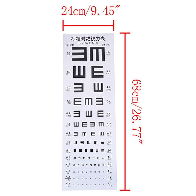 1pc Standardized Eye Chart Visual Testing Chart for Hospital