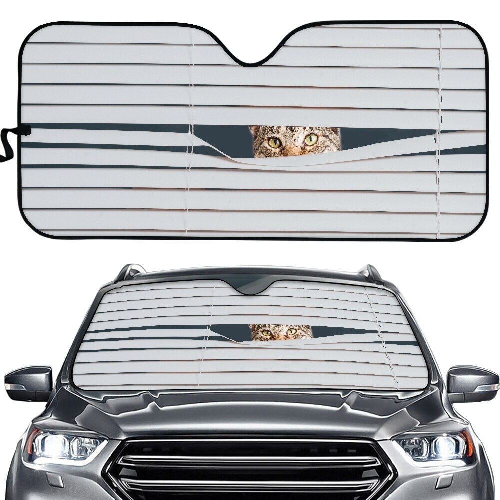 Universal- Auto Windschutzscheibe Sonne Schatten Ebene Katze/Hund Fahrer UV Schützen Faltbare Frontscheibe Sonnenschutz Auto Intrior Dekor Abdeckung: YSFD1308HC