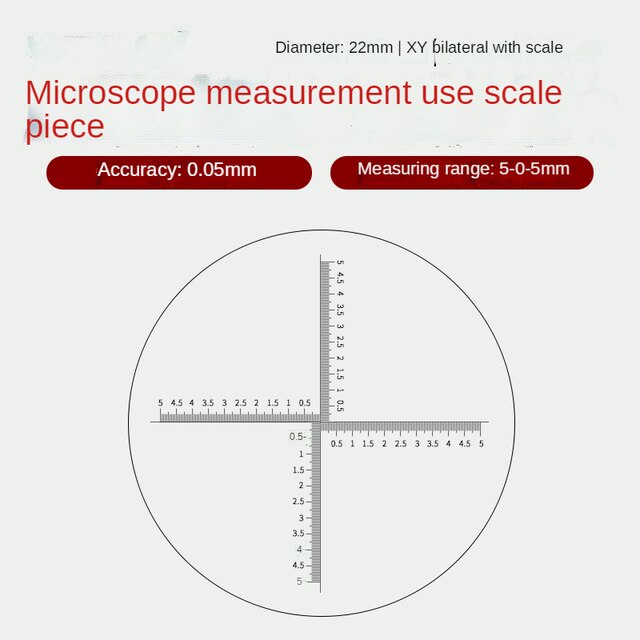 Microscope micrometer calibration sheet Scale measuring rule 0.05mm calibration glass sheet 0.1mm calibration reticle: See text details -12