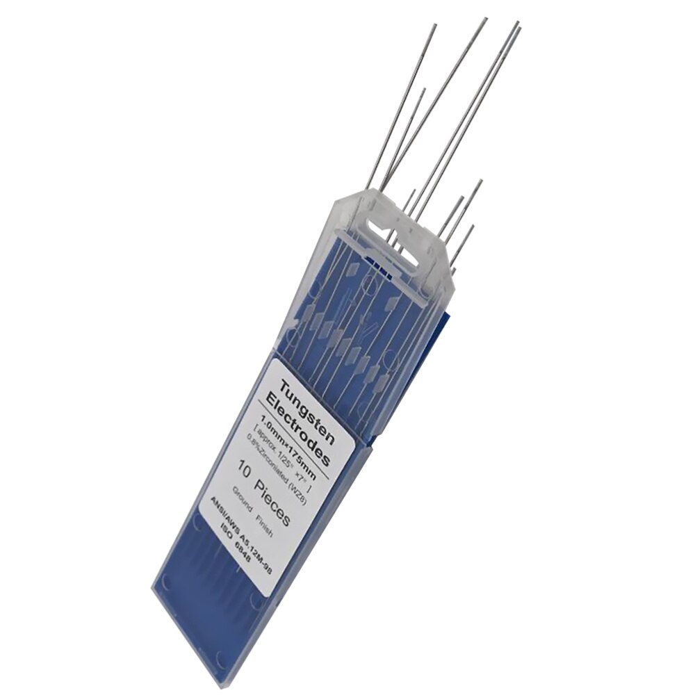 10pcs/1 Bag TIG Welding Tungsten Electrodes 0.8% Zirconiated WZ8 Tungsten Electrode Welding Rods (1.0MM x 150MM): Silver 8